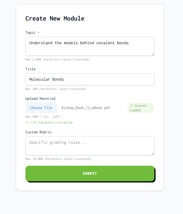 Create Module Screenshot